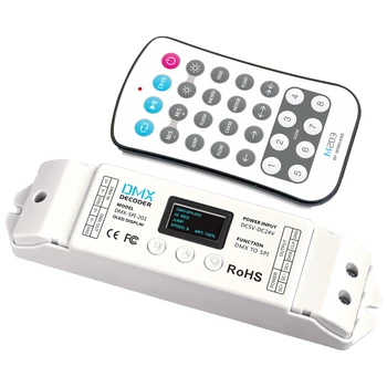 

DMX-SPI-203;DMX to SPI(TTL) signal Controller Decoder 1024 Pixels for LPD6803/WS2811/WS2812B/LPD6803 LED Strip Light with remote