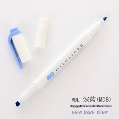 1PC Japanese stationery zebra Mild liner double headed fluorescent pen hook pen highlighter pen color Mark pen kawaii - Цвет: MBL MDB