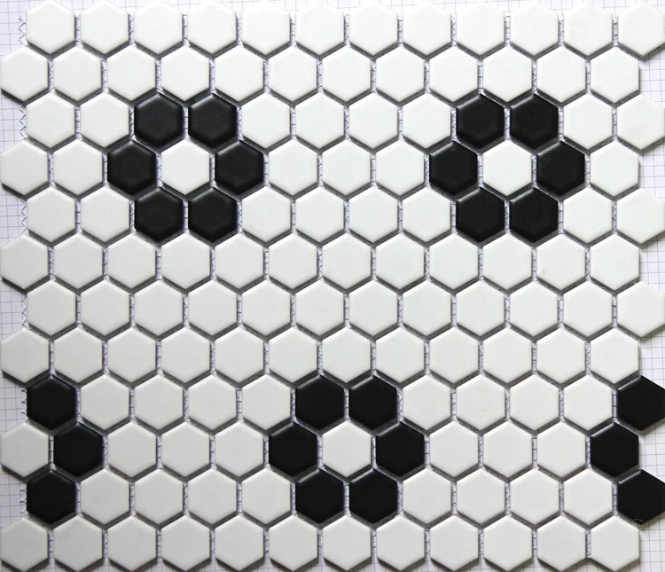 23mm Matt Black White Hexagonal Ceramic Mosaic Tile Kitchen 23mm Matt Black White Hexagonal Ceramic Mosaic Tile Kitchen Backsplash Swimming Pool Bathroom Floor Tiles Wall In Making From Home Garden