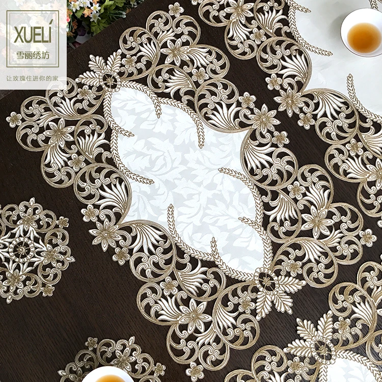 

cound lace mantel Embroidery Table Runner Pastoral Fabric Tea table cloth,oven Table mat table Cover for decoration tapetes