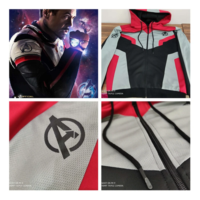 Original version The Avengers Endgame Quantum Realm Jackets Cosplay adult child Sweatshirt Kid Jacket Superhero Zipper Hoodie