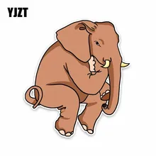 YJZT 14 CM * 15.5 CENTÍMETROS Pensativo 5 Elefantes Gráfica PVC Animal Decalque Etiqueta Do Carro-2042