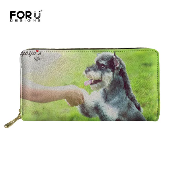 FORUDESIGNS/женский кошелек с милым животным принтом шнауцера, знаменитый бренд, Дамский держатель для карт из искусственной кожи, кошельки, хранение денег, сумки - Цвет: H3425Z21