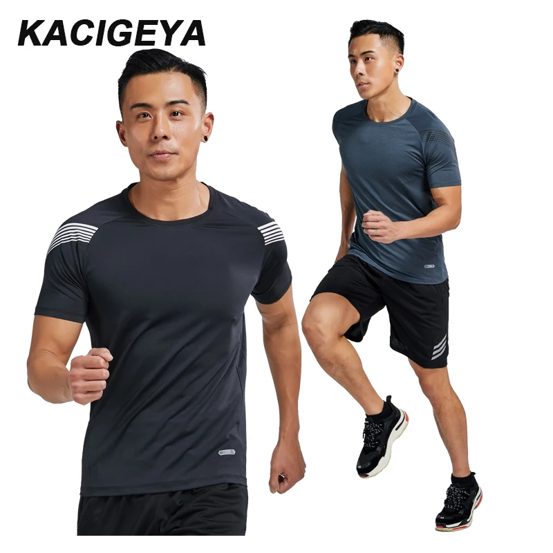 

Running Jersey Men Quick Dry Basketball Soccer Training T Shirt Men Compression Fitness Workout Gym Shirt Summer Sportswears Men