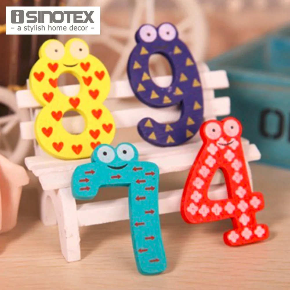 

10 PCS/Set Cute Number Baby Kids Children Lovely Wooden Alphabet Refrigerator Fridge Magnets Stick Figure Early Learning Toys