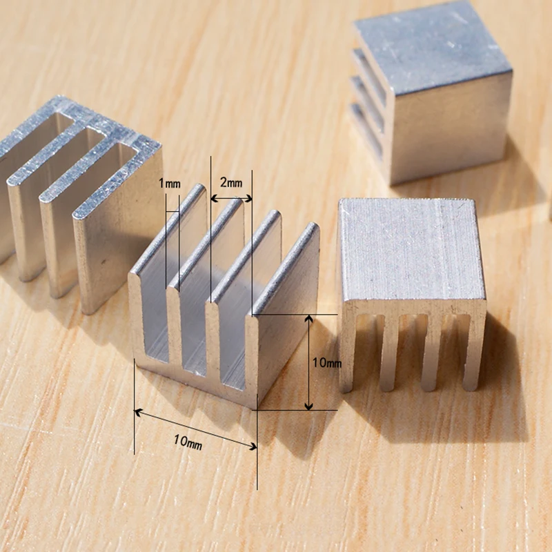 En-Labs 10 шт. серебристый 10x10x10 мм алюминиевый радиатор радиатора, электронный чип охлаждения радиатора кулер для IC MOSFET SCR