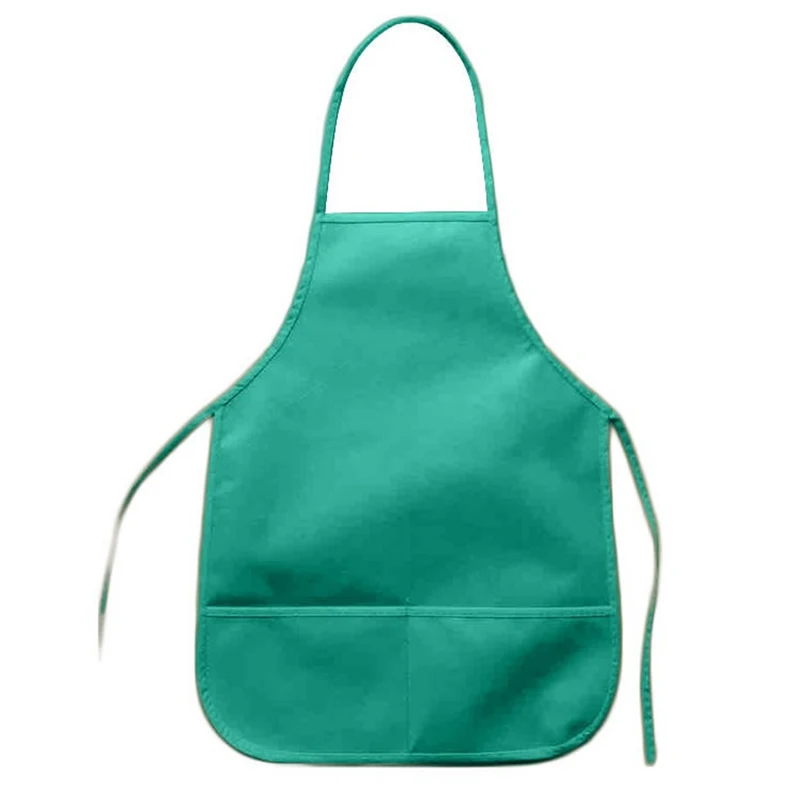 

Children Kids Apron Pocket Adjustable Chefs Kitchen Cooking Craft Art Plain Tool Kindergarten Kitchen Baking Painting Cooking