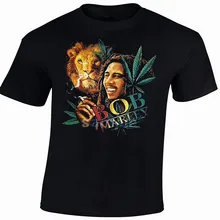 Men s Summer Style Cool T Shirts Bob Marley t shirt Lion 100 Heavy Cotton O