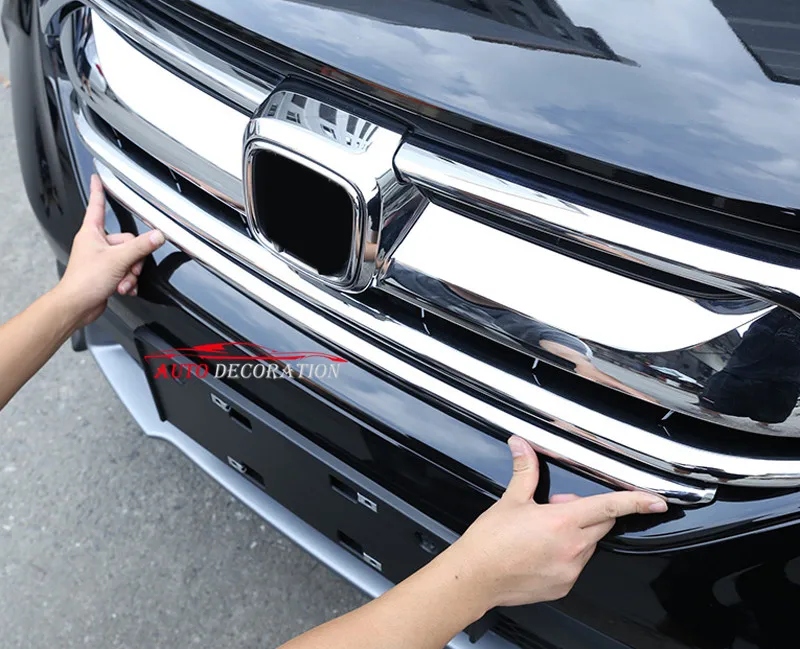 

For Honda CRV CR-V 2017 2018 ABS Chrome Car-Styling Exterior Front Bottom Center Grill Grille Frame Cover 2pcs