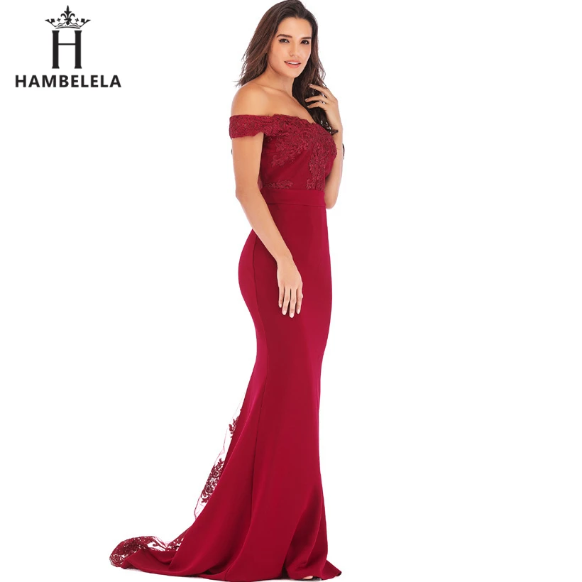 HAMBELELA Vestido De Festa Pink Black Red Mermaid Dress Lace Top Bodice Slim Long Formal Party Dress Charming Wedding Party Gown (16)