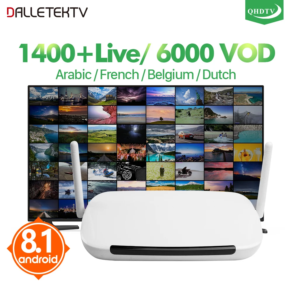 

Leadcool Q9 Android 8.1 RK3229 French IPTV Box With 1 Year QHDTV Subscription 1400 Channels 6000 VOD France Belgium IP TV Box