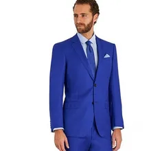 Итальянский стиль королевский синий смокинги для жениха 2 шт Slim Fit Мужские свадебные костюмы для выпускного вечера Casamento Terno Блейзер masculino