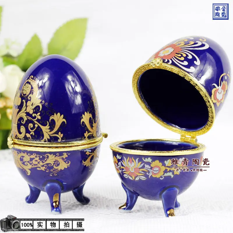 Wholesale 1pcs 9.5*5.5cm Chinese Handmade Vintage Egg Shaped Porcelain