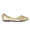 BEYARNE2022Ladies Ballet Flats Weaving Gold Silver Shoes Pointed Toe Breathable Slip-Ons Summer Plus size 35 41E522 ► Photo 3/6