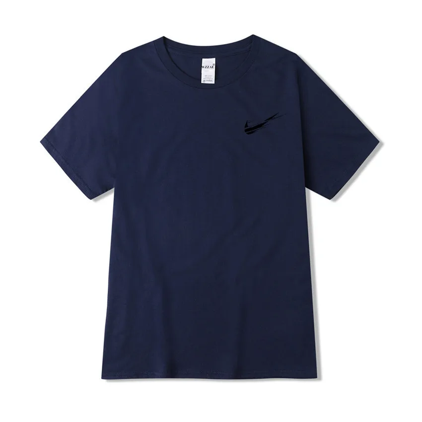 Новинка года, летняя мужская футболка, модная брендовая хлопковая Футболка с принтом логотипа, Мужская трендовая Повседневная футболка с короткими рукавами и v-образным вырезом - Цвет: 23