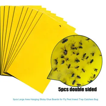 

5/10/25/50/100pc Yellow Pest Control Strong Flies Traps Bedbugs Sticky Board Catching Aphid Insects Killer White Fly Thrip Fruit