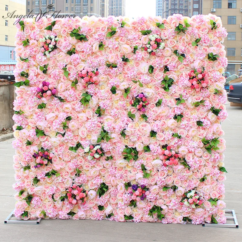 1m*1m custom artificial flower wall panel backdrop wedding decor flower wall art for hotel