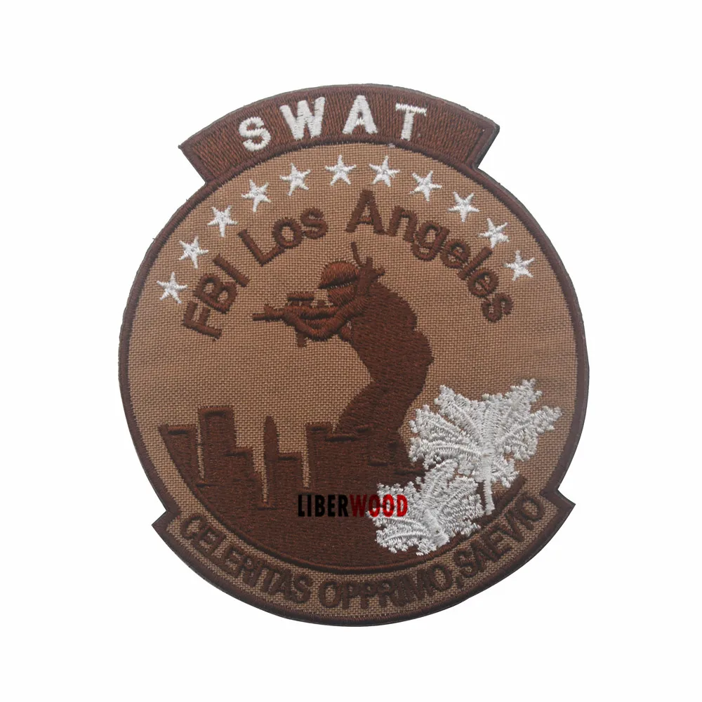 

Embroidery Patches FBI FEDERAL BUREAU INVESTIGATION LOS ANGELES SWAT TEAM POLICE Morale Patch Tactical Appliques Emblem Badge