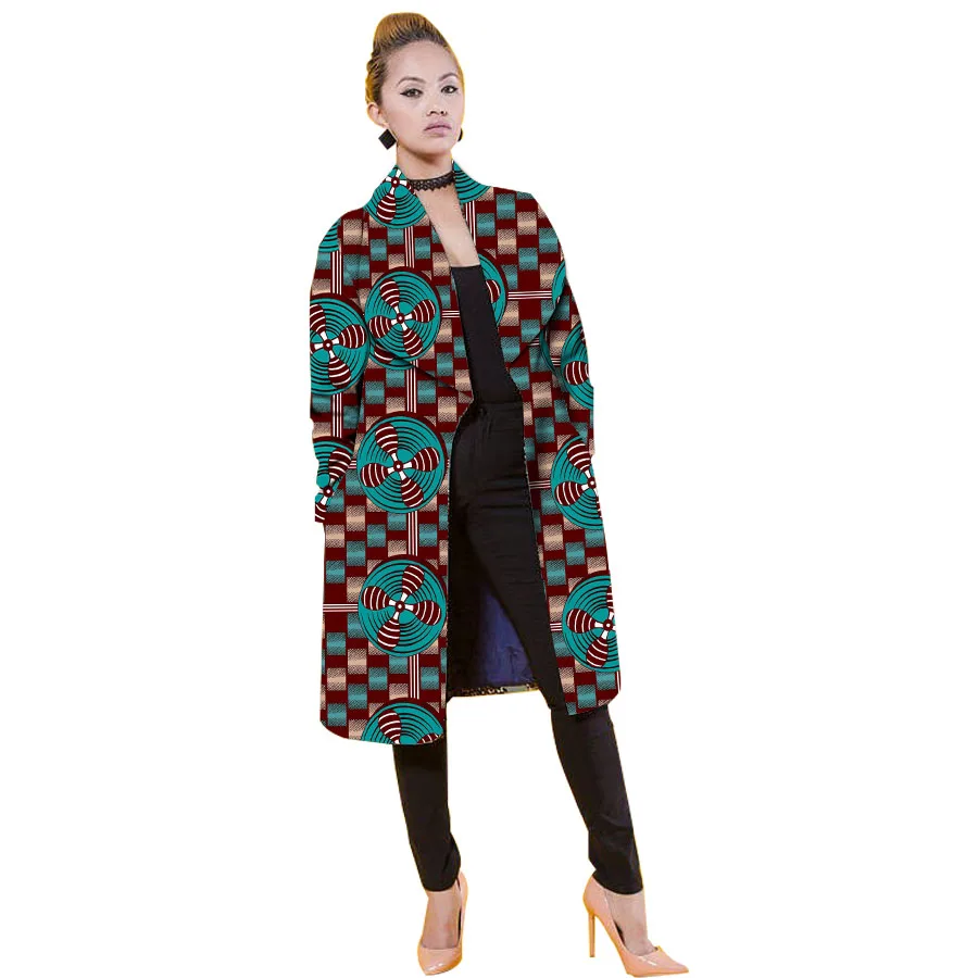 Женская куртка, повседневные африканские пальто, Тренч, Дашики, пальто, принт, костюм из батика, Женская африканская одежда, ветровка, на заказ