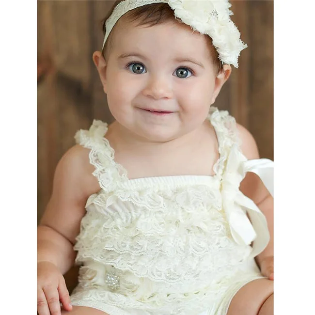 Cute Infant Baby Girls Romper Baby Girls Lace Ruffled Romper Bebe Toddler Infant Jumpsuit Cake Smash Outfit Baby 1st Birthday Outfit Photo Props Baby Jumpsuit Baby Jumpsuit Cotton  Baby Rompers