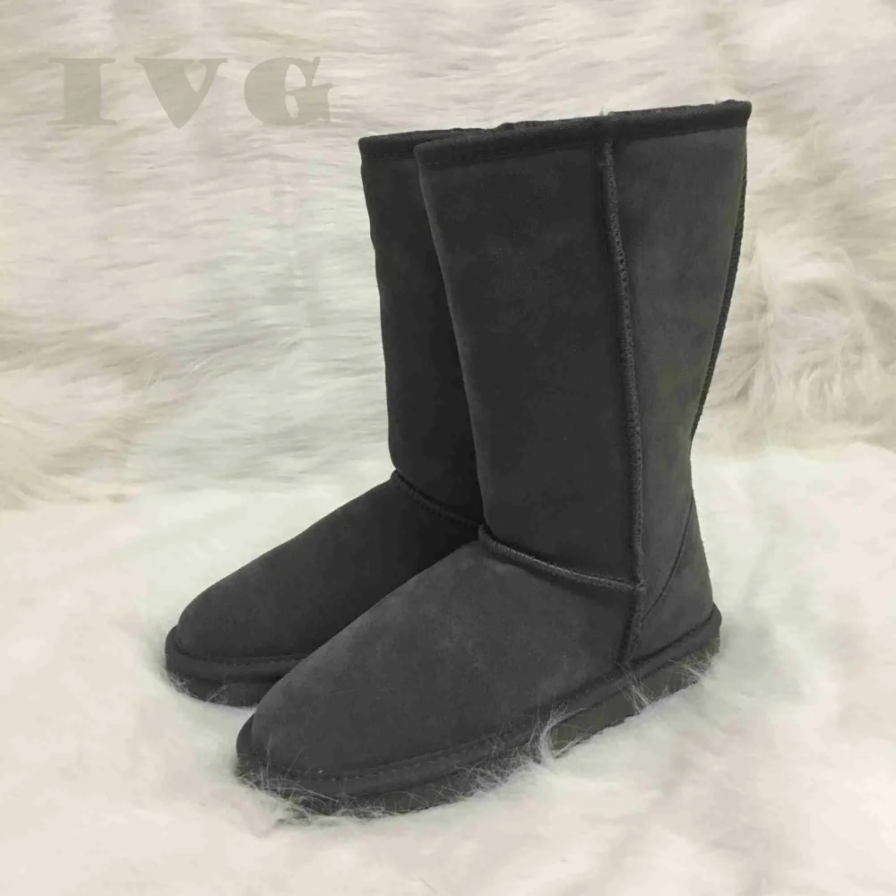 

Christmas Gift Australian Women Snow Boots Waterproof Cow Leather Winter Warm Long Boots Unisex Shoes Red Brand Ivg Size US3-14