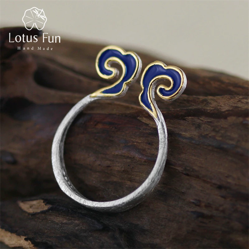 

Lotus Fun Real 925 Sterling Silver Natural Handmade Original Designer Fine Jewelry Exclusuive Cute Cloud Female Rings Bijoux