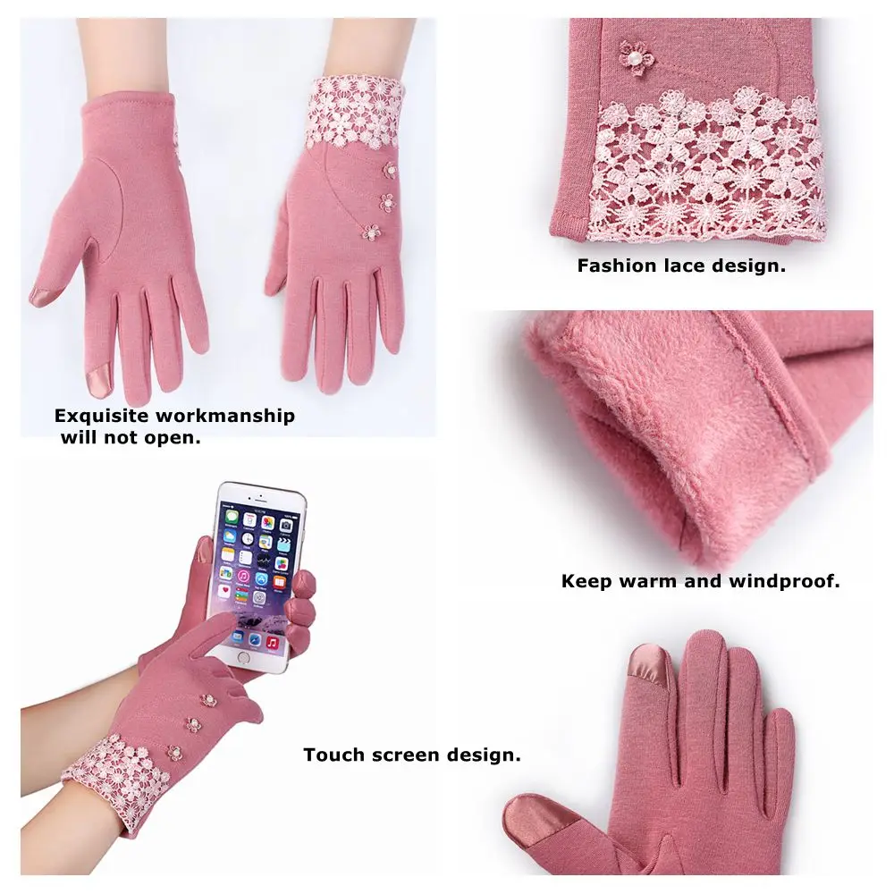 1 пара, Модные женские перчатки, женские перчатки с длинными пальцами, зимние теплые вязанные перчатки на запястье, варежки, замшевые Прошитые перчатки
