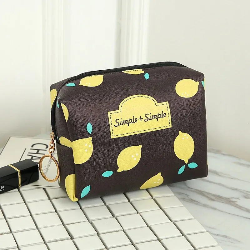 النساء السفر حقيبة مستحضرات التجميل الكرتون طيور النحام حقيبة مستحضرات تجميل سستة المكياج يد المنظم كيس التخزين غسل الزينة عدة أكياس
