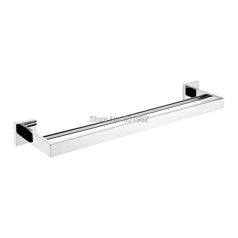  23-Inch Double Towel Bar Holder Bathroom Kitchen Wall Mounted Shelf Towel Rack Restroom Towel Rack  - 32888755213
