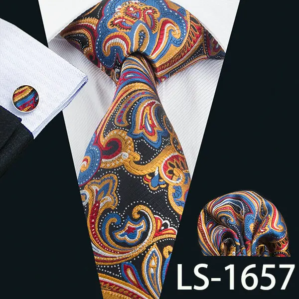 Мужской Галстук Пейсли, шелк, галстук Gravata, галстук, Barry.Wang, Модный комплект галстуков для мужчин, официальные, для свадьбы, вечеринки, деловые, США-1608 - Цвет: LS-1657