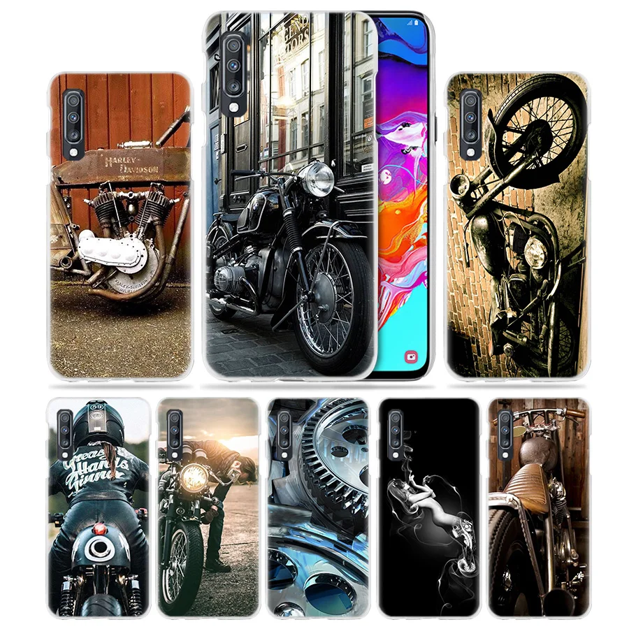 

Classic Motorcycle Case for Samsung Galaxy A50 A70 A20e A40 A30 A20 A10 A8 A6 Plus A9 A7 2018 Clear Hard PC Coque Phone Cover