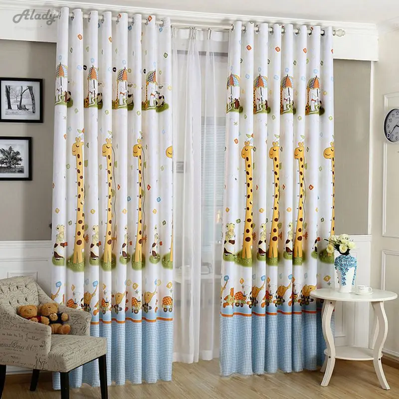 1Pcs Blackout Cortinas Cartoon Giraffe Curtains For Children Room Boy