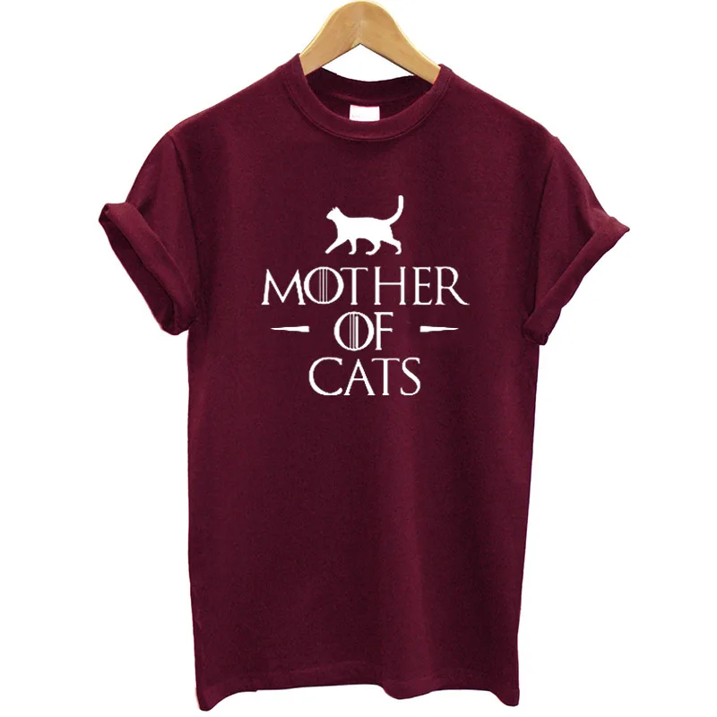 

Mother of Cats Letter Printed Women T Shirt Cat Short Sleeve O-neck Funny Tshirt Women Streetwear Casual Tee Shirt Femme Brand