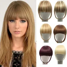 New Hairstyle Clip in Bangs Fake Hair Extension Hairpieces Hair Piece Clip on Front Neat Bang For Women Synthetic Fringe Bang