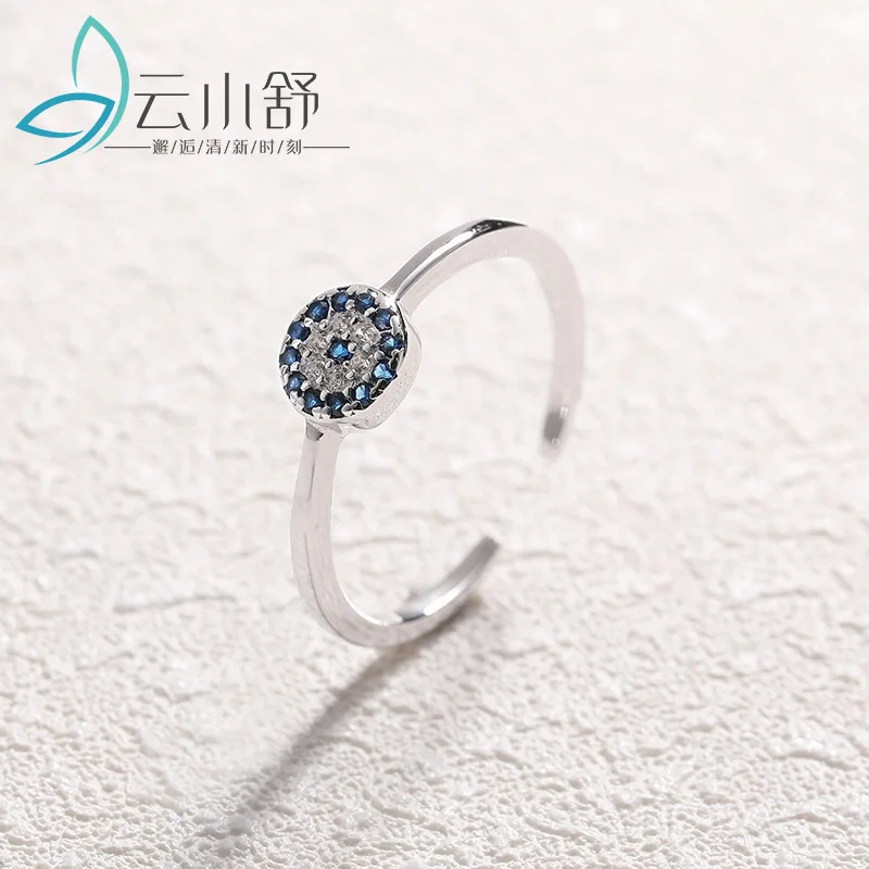 

Hemiston 925 Sterling Silver Jewelry Devil's Eye Blue Eye Adjustable Ring Gifts for Girls and Men Fashion Resizable Ring