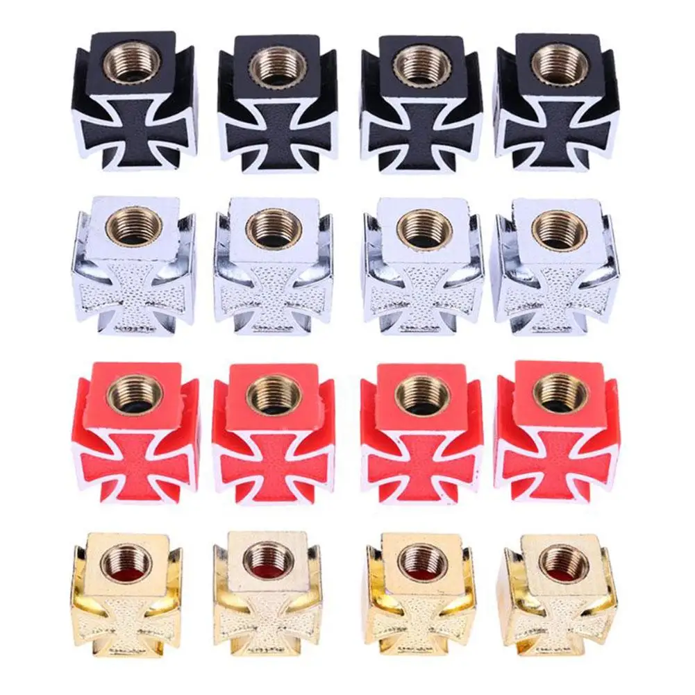 

4Pcs/set Cross Car Bike Tire Wheel Schrader Valve Caps Motorcycle Tyre Stem Cover