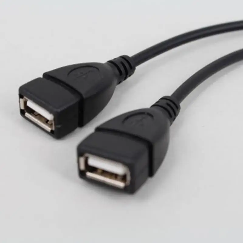 USB 2,0 штекер-2 двойной USB гнездо разветвитель концентратор шнур питания адаптер для ПК ноутбук usb-хаб разветвитель шнур питания адаптер