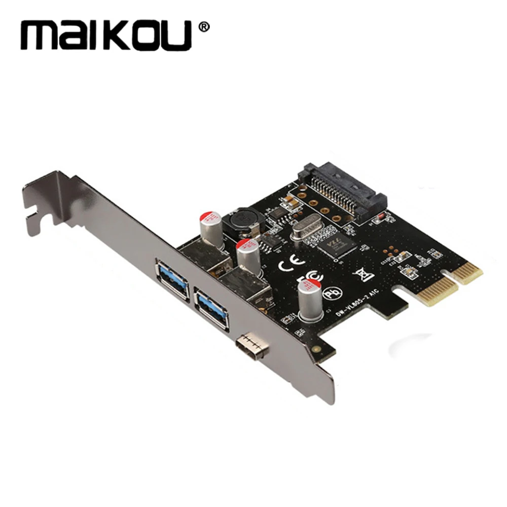 Maikou USB 3,1 type C PCIe Плата расширения PCI-e до 1 type C и 2 type A 3,0 USB адаптер для настольного ПК