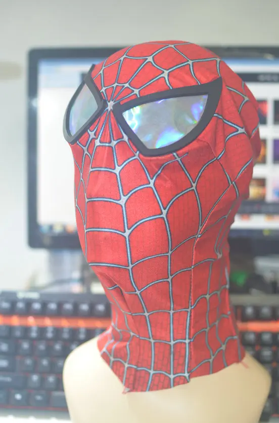 

(HD07)Avengers Black/Red Spiderman SuperHero Head Head for Women Men Kids Classic Halloween Spiderman Costumes with PVC Eye Mask