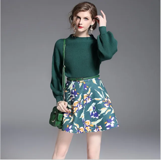 sweater shirt and skirt set
