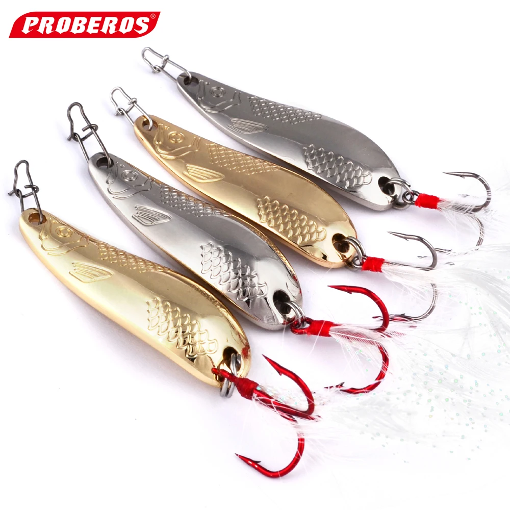 5pc Spoon Fishing Lure 20g 10g Metal Bass Baits 2 Colors Spoon Lures