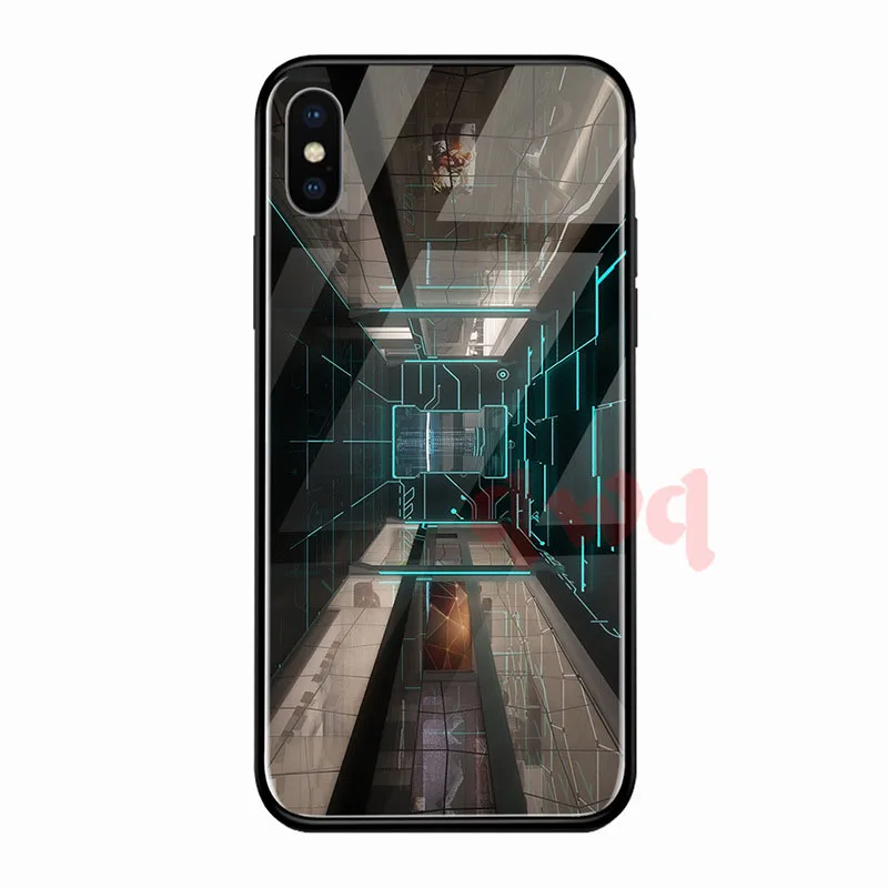 Circuit Board Tempered Glass Hard Back Phone Cases For Iphone 6 6S 7 8 Plus Full Cover For iphone X XR Xs Max TPU Soft Edge Case-C