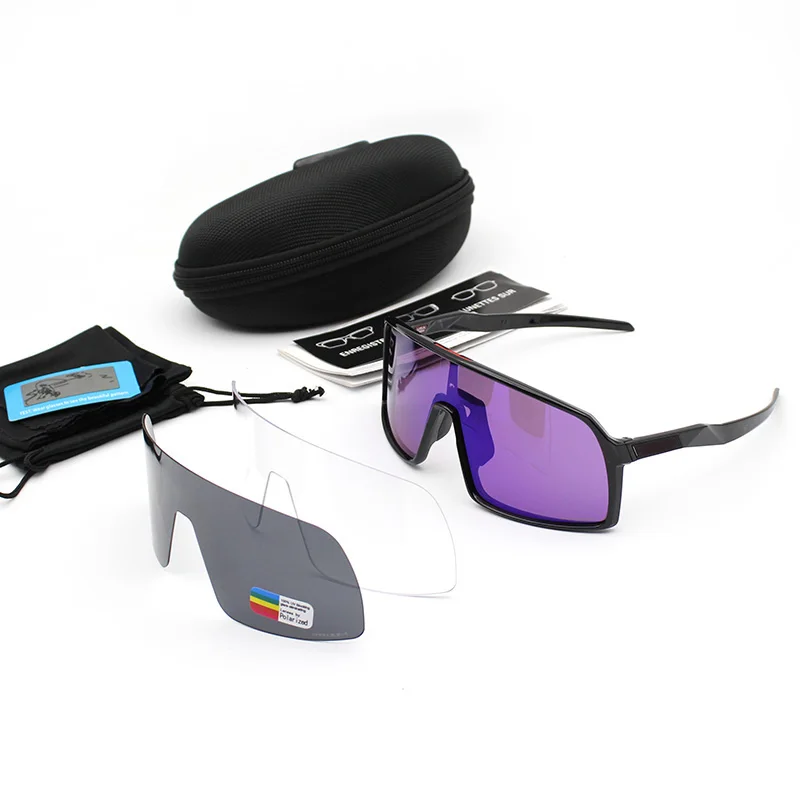 Велоспорт очки 3 поляризованные линзы дорожный велосипед MTB велосипеда для Для мужчин Для женщин UV400 спорта на открытом воздухе для верховой езды беговые очки
