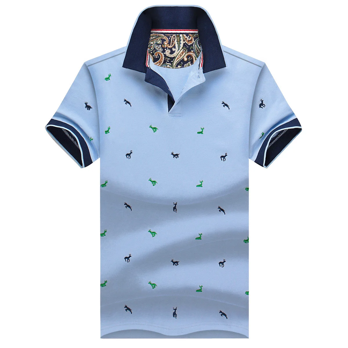 Brand men short Sleeve polo shirt 2017 Fashion Print men's cotton Polos