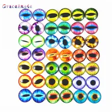 10-50 шт Круглые 6 мм-30 мм стеклянные глаза Дракона кабошон амулеты аксессуары стеклянные кабошон разноцветные глаза лошади кошачьи узоры поделки