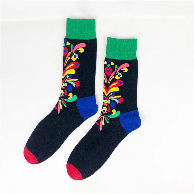 [WPLOIKJD] Модные носки в стиле Харадзюку с геометрическим принтом, Веселые носки в стиле хип-хоп для мальчиков и девочек