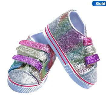 

Fashion Sequins Doll Shoes Fits 18 Inch Doll 43CM Dolls Baby Doll DIY Shoes For American Doll Accessories toy Gift