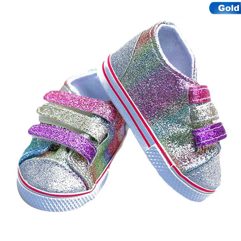 Fashion Sequins Shoes Fits 18 Inch Doll 43CM Dolls Baby Doll DIY Shoes