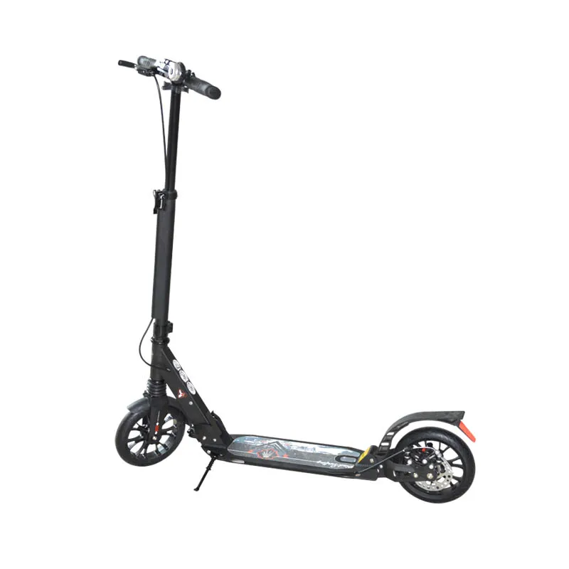 Adult Children scooter NEW Foldable PU 2 wheels Hand brake Foot brake Scooter Aluminum alloy