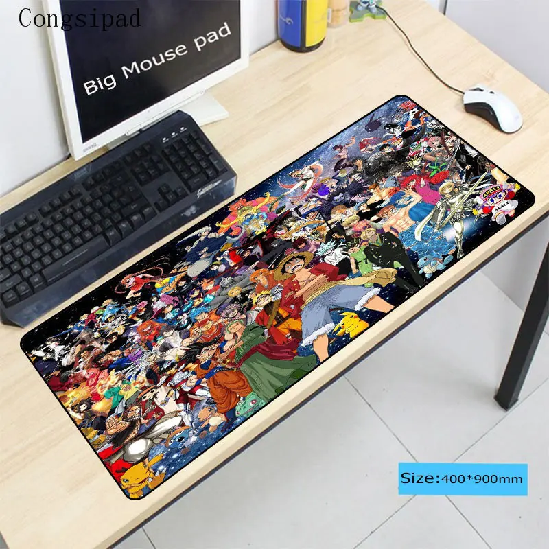  Congsipad One Piece Anime Gaming Mouse Pad Black Locking Edge Desk Keyboard Mouse Mat Rug Large Gam